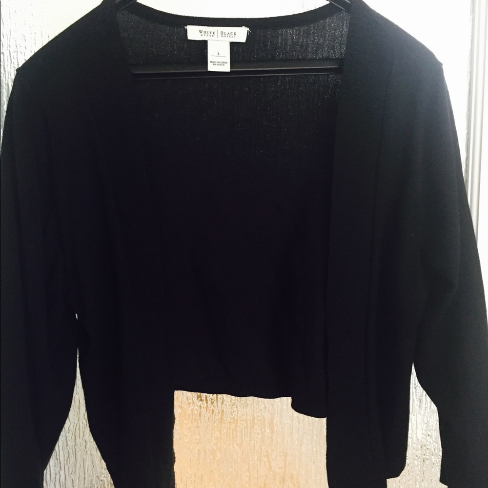 White‎ House Black Market Women’s Cardigan Black Size L Long Sleeve Knit